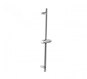 Chrome Effect Shower Riser Rail - Round Design Modern